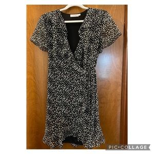 Lush Polka Dot Wrap Dress